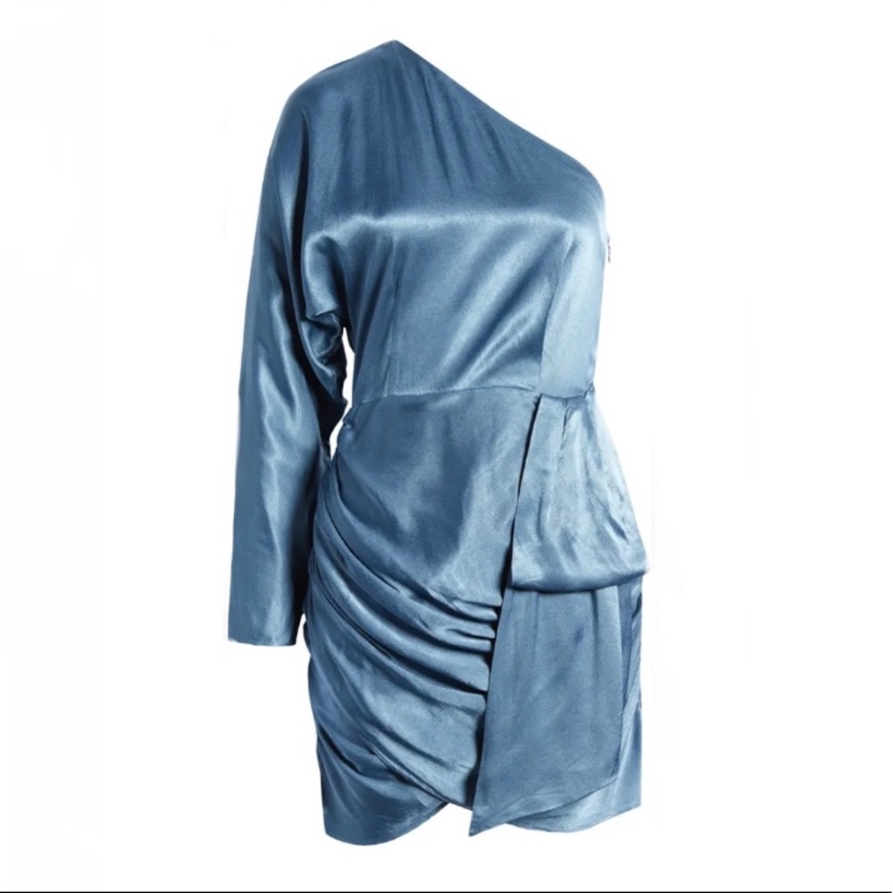 NWT Elliatt Saronic One Shoulder Blue Mini Dress Small